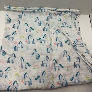 Cloud Island Cotton Muslin Gauze Unicorn Rainbow Baby Swaddle Blanket Target